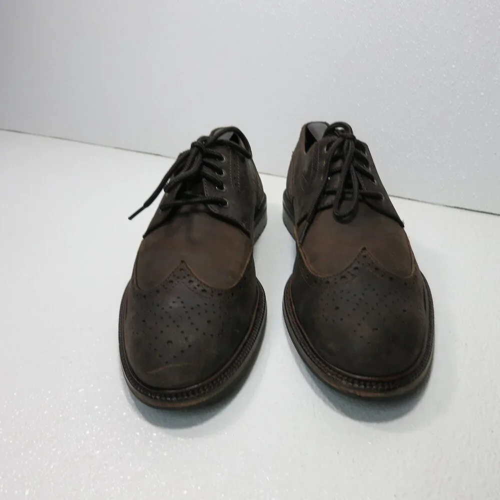 J&M Mens Nubuck Leather Casual Oxford Comfortable Footwear Shoes Men's Size 9 M